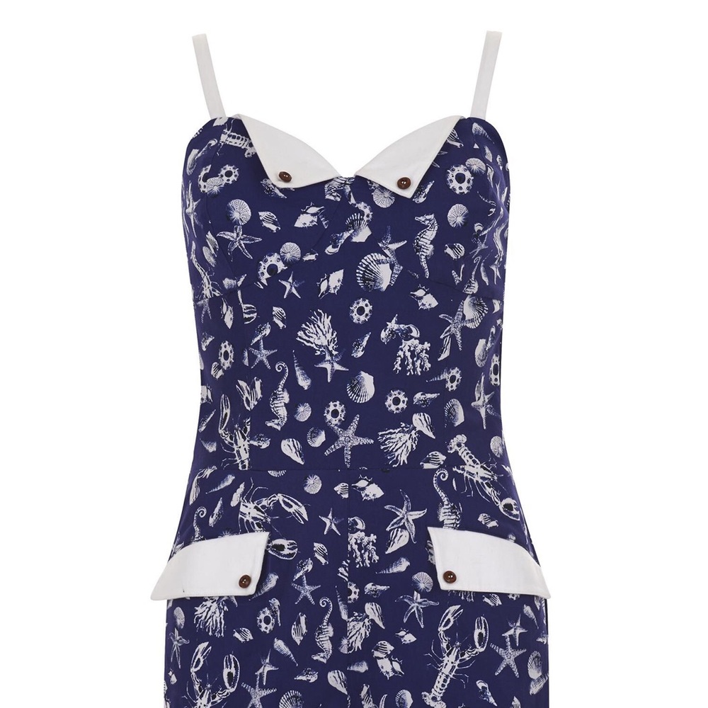 🌺Collectif Vintage Sea Shell Playsuit Romper - Picture 4 of 8
